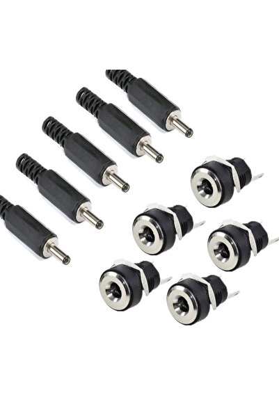 Choice 10Pairs DC 3.5x1.3mm Power Supply Male Plug + Female Jack Panel Mount ...