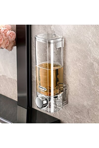 Choice موزع صابون شفاف يُثبت على الحائط، لا يحتاج إلى حفر للتركيب، مناسب للحم...