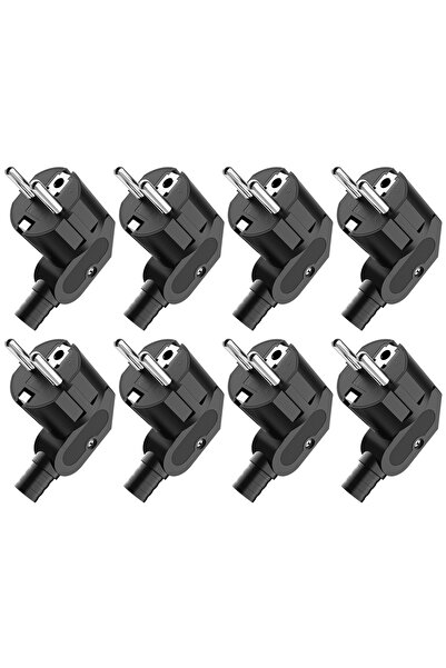 choice2 EU 8pcs black 2/3/4/6/8pcs EU Schuko Plug 250V Power Plug, Protective...