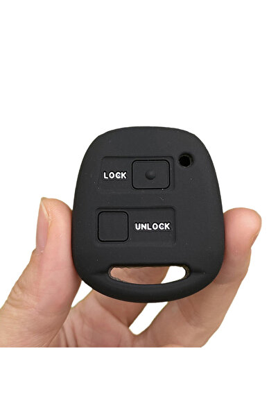 Choice طقم غطاء مفتاح سيارة من السيليكون باللونين الأسود والأبيض لسيارات تويو...