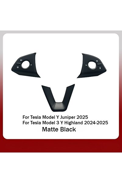 Choice رقعة عجلة قيادة سوداء غير لامعة لسيارة تسلا موديل Y 2025 وموديل 3 وعجل...