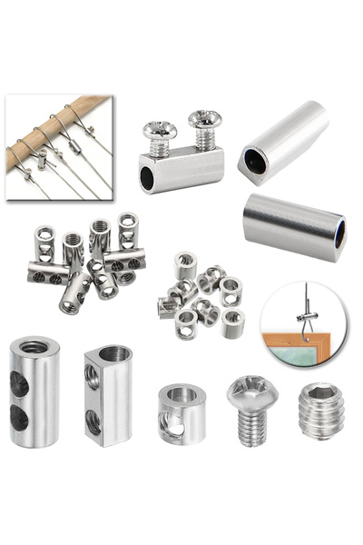 Choice4 النوع 2، 10 قطع، 5/10 قطع، مشبك كابل سلك فولاذي، معدني لكل مشبك، برغي...