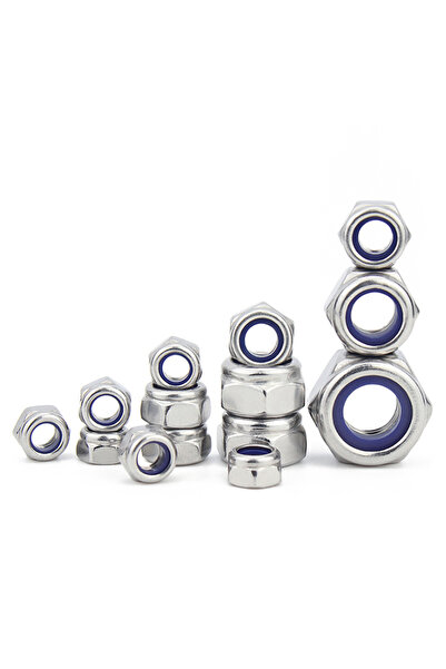 Choice10 صامولة قفل سداسية من النايلون، مصنوعة من الفولاذ المقاوم للصدأ DIN 9...