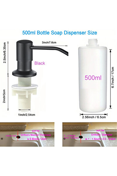 Choice 500ml black color Stainless Steel Pump Useful Kitchen Sink Tools Home ...