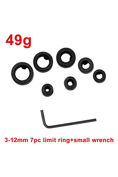 Choice 7pc black 3-12mm 3-16mm drill bit limit ring small wrench round woodwo...