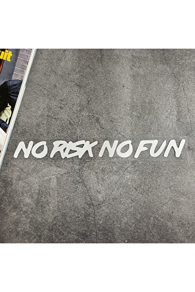 Choice White NO RISK NO FUN waterproof sticker for body bumper window windscr...