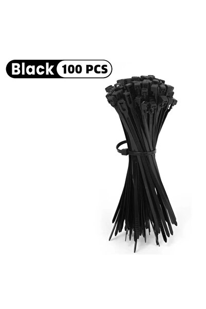 choice2 black 100Pcs Reusable Cable Ties Cable Lk Loop Nylon Ties Removable R...