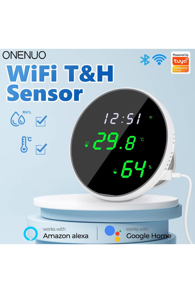 Choice WHITE Tuya WiFi Temperature Humidity Sensor Smart Indoor Hygrometer Th...