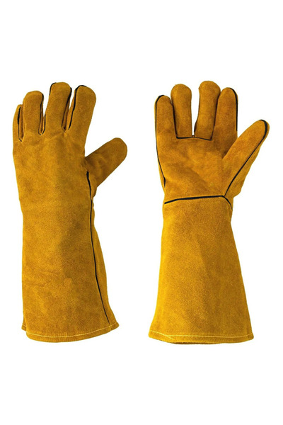 Choice قفازات لحام مصنوعة من جلد البقر مقاومة للهب، قفازات واقية من الحرارة ل...