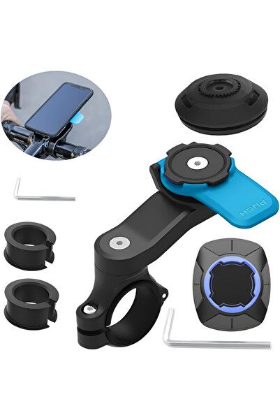 Choice حامل هاتف أزرق للدراجات النارية، حامل هاتف مضاد للاهتزاز مع مخمد للاهت...