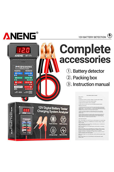 ANENG جهاز اختبار البطاريات متعدد الوظائف BT-171، يعمل بجهد 12 فولت، مناسب لص...