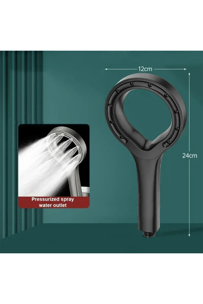 Choice رأس دش أسود واحد للحمام، رأس دش يدوي مضغوط، لوحة كبيرة، ملحق دش مضغوط