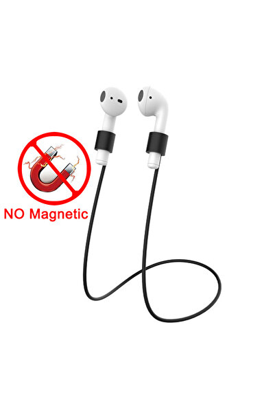 Choice A Black Magnetic Anti-lost Rope Strap Silicone Earphones String for Ai...