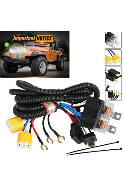 Choice طقم أسلاك توصيل مرحل المصابيح الأمامية H4 مع مقابس سيراميك لمصباح أمام...