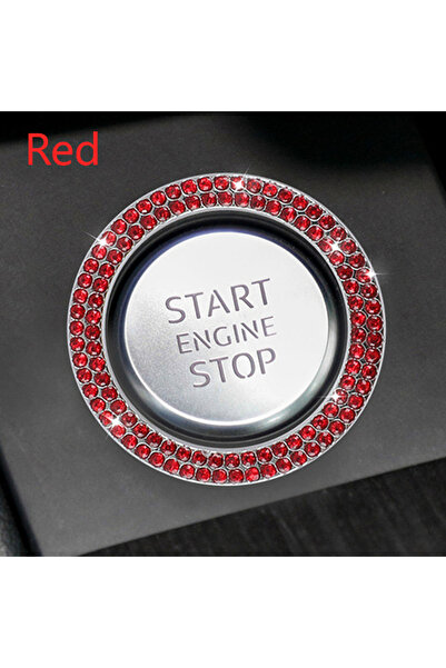 Choice Red 1psCar One-Click Engine Start Stop Switch Button Cover Double Crys...
