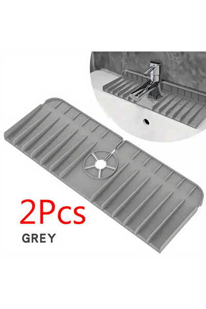 Choice وسادة سيليكون رمادية اللون - قطعتان، حامل إسفنجة صابون غسيل الأطباق، و...