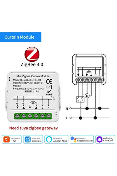 Choice وحدة مفتاح ستائر ذكية من نوع GGBEE White-ZigBee 3.0 Tuya لتوصيل الستائ...