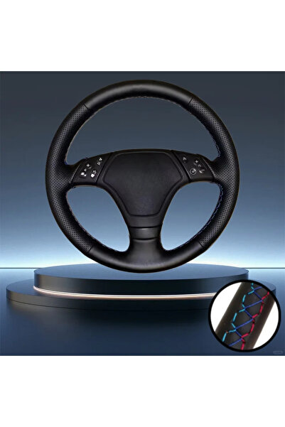 Choice 3 Colors thread Hand-Stitching Black Steering Wheel Cover Soft Artific...