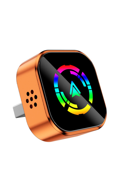 Choice4 Orange Wireless Carplay Android Auto Adapter 2 in1 Mini Car AI Box AI...