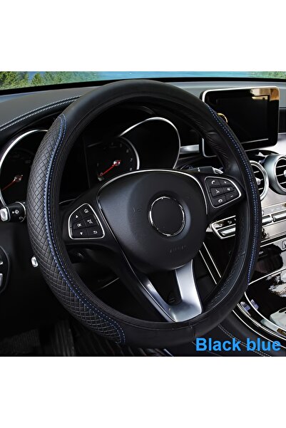 Choice غطاء عجلة قيادة أسود وأزرق، مقاس 37-39 سم، مانع للانزلاق، يسمح بمرور ا...