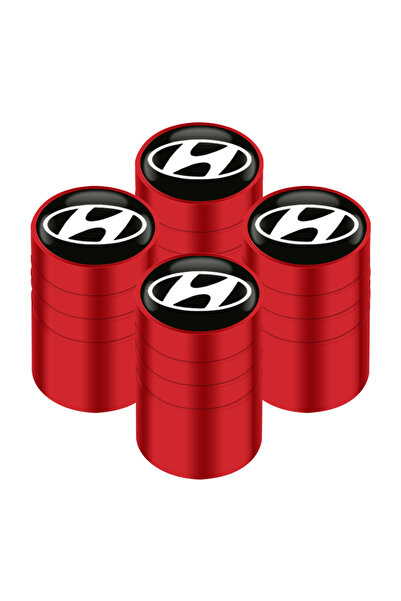 Hyundai أغطية صمامات إطارات عجلات ألمنيوم حمراء كبيرة محكمة الإغلاق لسيارات ت...
