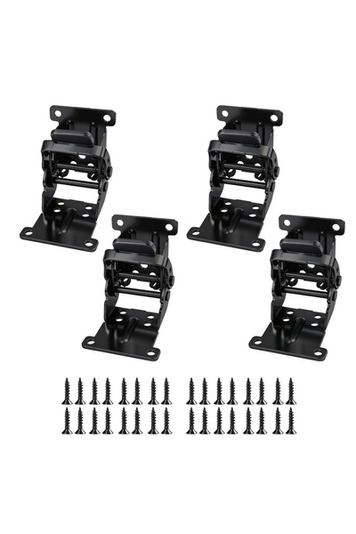 Choice Black 4Pcs Foldable Bracket Folding Locking Hinge Lock Extension Suppo...
