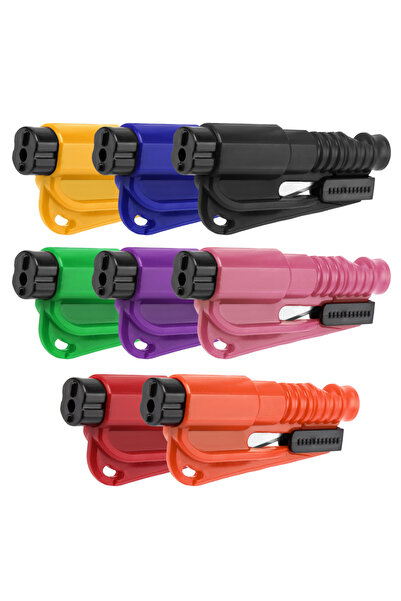 Choice Orange 8PCS Car Window Breaker Tool Mini Safety Hammer 3 in 1 Glass Br...