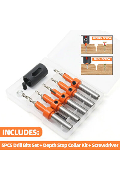 Choice مجموعة 10 مم، 5 قطع، مجموعة مثقاب غاطس 8 مم، مثقاب تحديد عمق الحفر، أع...