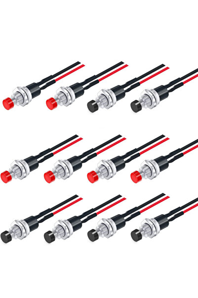 Choice 6pcs red 6pcs black 12PCS 12V 250V Momentary Push Button Switch 2 Pins...