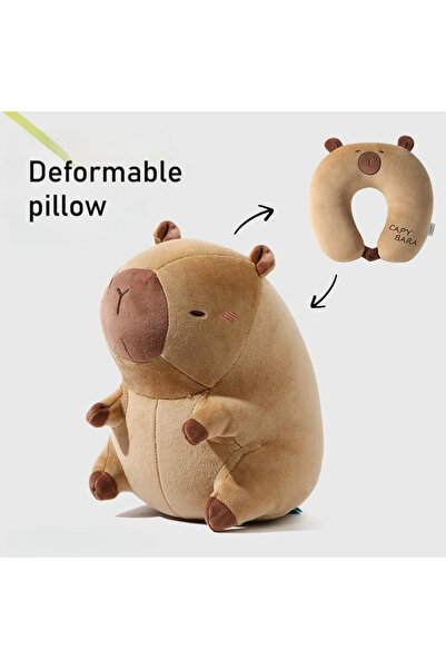 Choice Style 2 Portable Cartoon Capybara U-shaped Plush Pillow 2 in 1 Travel ...