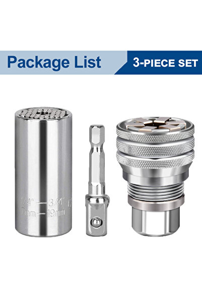 Choice 3-piece Set 3Pcs Universal Sleeve Set All-Fitting Multi Drill Attachme...