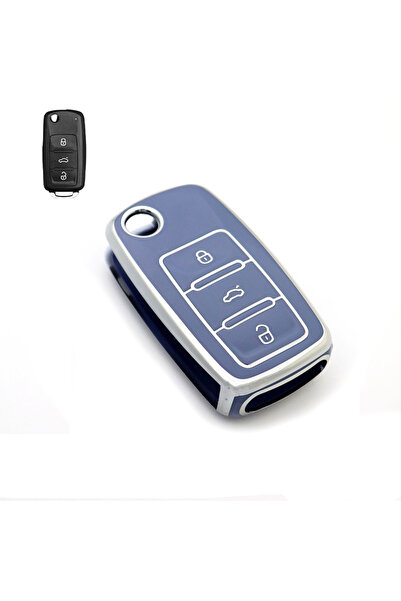 Choice1 GRAY TPU Car Key Case Car Key Full Cover Protection Bag for VW Volksw...