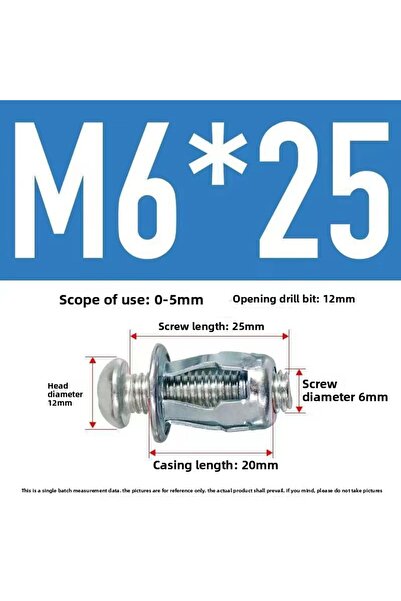 Choice1 10pcs M6x25 10pcs Metal Screw Jack Nuts Steel Petal Nut Screw Expansi...