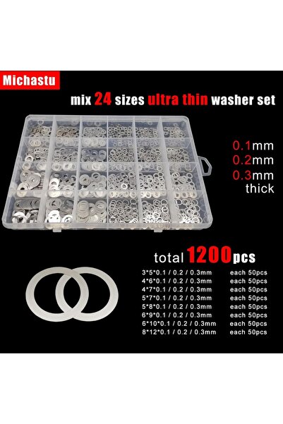 Choice 24 sizes 1200pcs 1200pcs/box Ultra Thin Flat Washer Plain Ultrathin Ad...