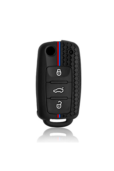 Choice black 3 Button Car Remote Flip Key Fob Case Holder For Volkswagen Golf...