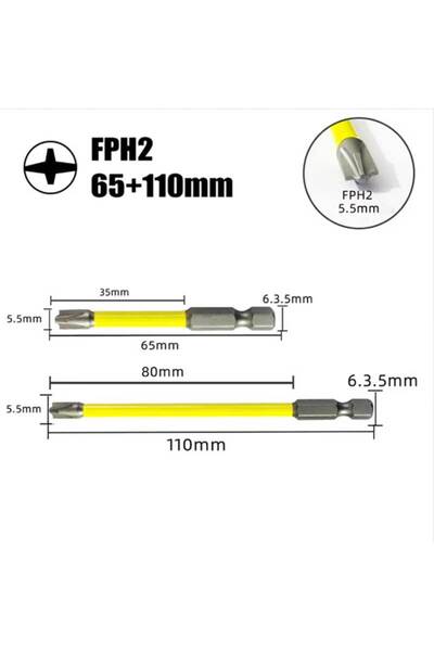 Choice مجموعة واحدة من رؤوس مفكات براغي مغناطيسية خاصة مشقوقة متقاطعة مقاس 65...