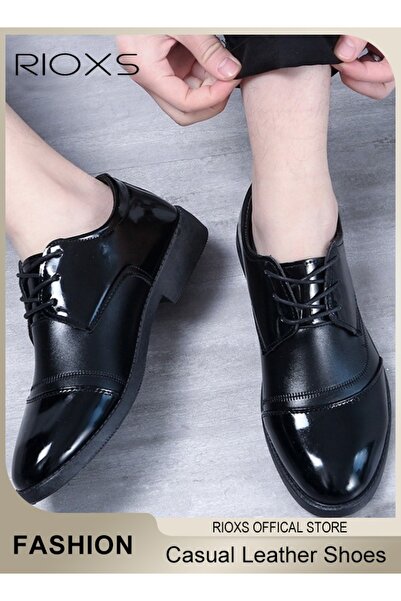 RIOXS أحذية رجالية رسمية، أحذية جلدية رسمية للرجال، أحذية أكسفورد برباط، أحذي...