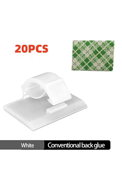 Choice 20PCS White Adhesive Car Cable Charger Line Clasp Wire Cord Clip Wall ...