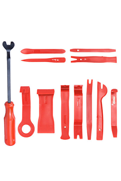 choice2 طقم أدوات إزالة أجزاء تزيين السيارات مكون من 12 قطعة باللون الأحمر، ط...