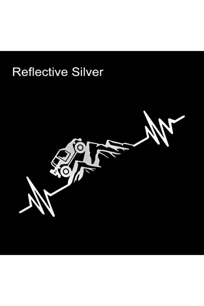 Choice ملصق سيارة فينيل بتصميم نبضات قلب عاكسة باللونين الفضي والأبيض، مناسب ...