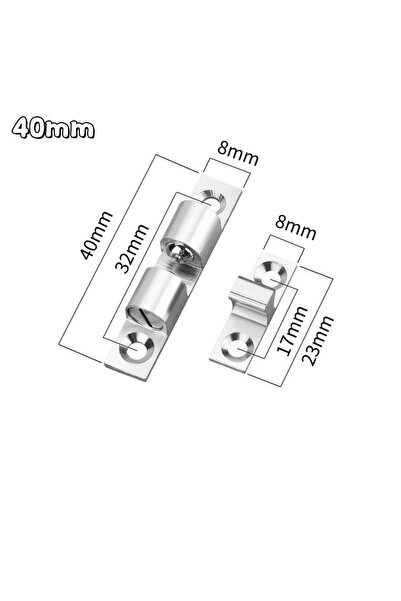 Choice15 3 قطع فضية - 40 مم، 3/6 قطع، مزلاج كروي لأبواب الخزائن، مزلاج كروي م...