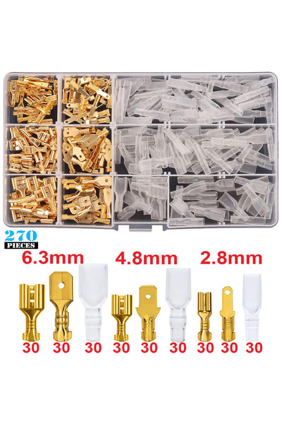 Choice 270 قطعة من أطراف التوصيل الكهربائية القابلة للضغط - موصلات معزولة من ...