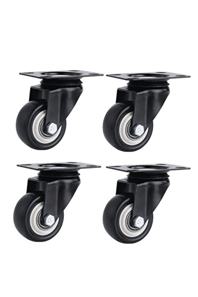 Choice مجموعة عجلات دوارة مقاس 1.5 بوصة (4 قطع)، عجلات شديدة التحمل مزودة بفر...