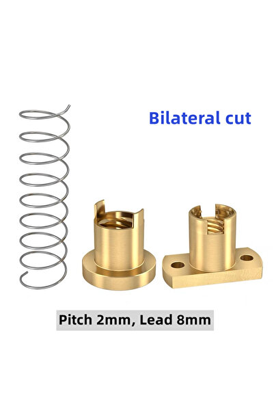 Choice P2 L8 Brass T8 Anti-backlash Lead Screw Brass/POM Spring Nut Eliminati...