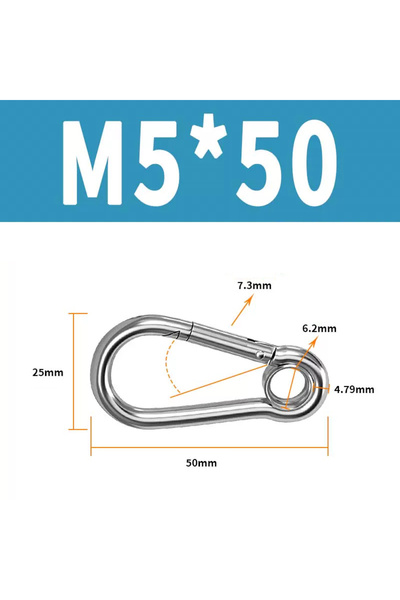 Choice خطاف من الفولاذ المقاوم للصدأ 304 مقاس M5، وحلقة تثبيت M4، M5، M6، قفل...