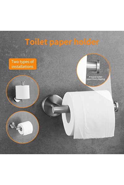 Choice حامل ورق تواليت فضي اللون، مصنوع من الفولاذ المقاوم للصدأ، يُثبت على ا...