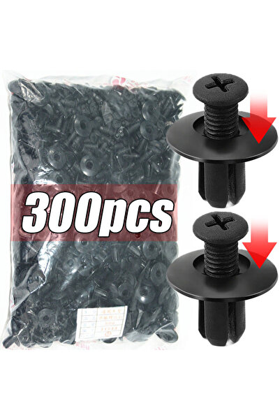 Choice 300pcs 300/50pcs 8mm Plastic Fasteners Screws Universal Car Bumper Fen...