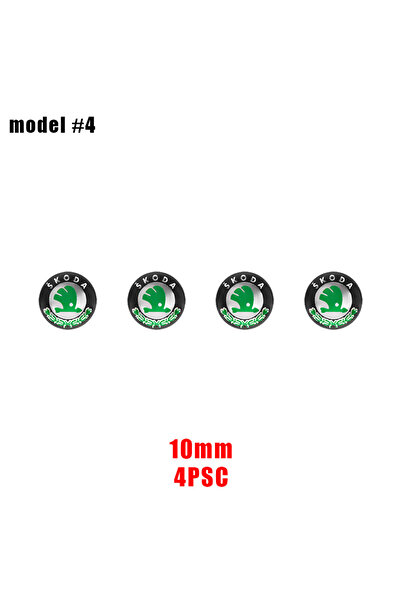 Peugeot 10mm Skoda 4PCS 10/14mm Car Remote Key Sticker Aluminum Emblem Decal ...