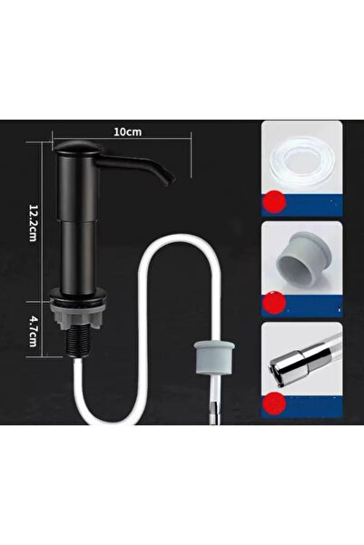 Choice موزع أطباق أسود اللون، يُوضع على سطح طاولة المطبخ، مزود بأنبوب تمديد و...