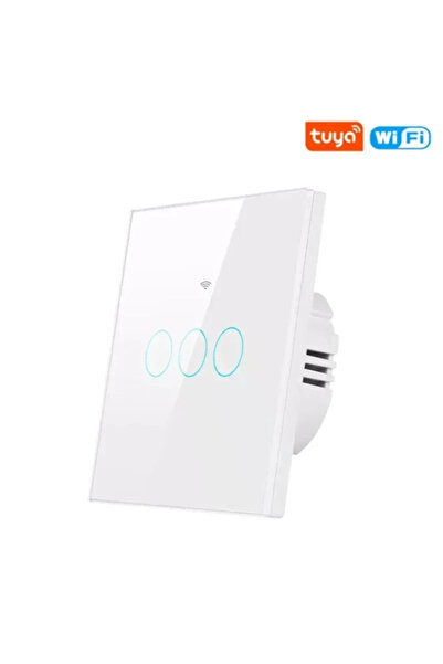 Choice EU standard White Touch 3-Gang Works with Tuya WiFi Touch Switch Light...
